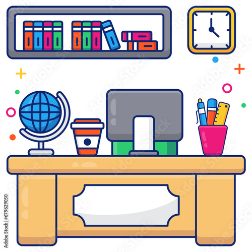 Perfect design icon of workstation 

