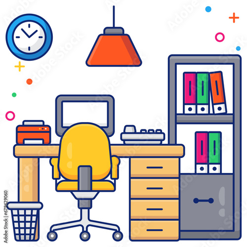 A beautiful design icon of workspace 


