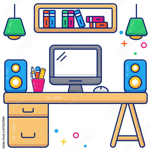 An icon design of workplace 

