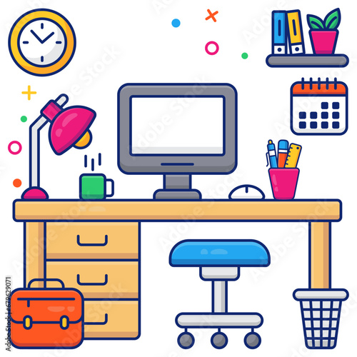 Creative design icon of workstation isolated on white background 

