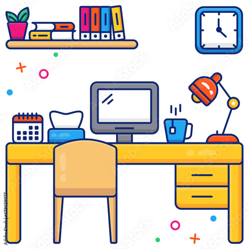 Trendy design icon of workstation 

