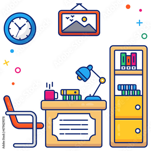 An icon design of workplace 


