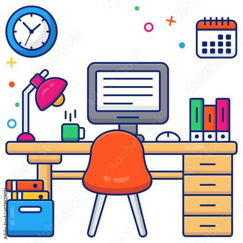 Creative design icon of workstation 


