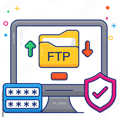 An icon design of ftp, editable vector 

