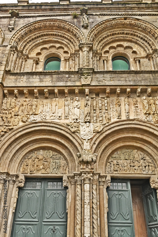 Santiago di Compostela la Facciata delle Platerías della Cattedrale di San Giacomo - Galizia - Spagna