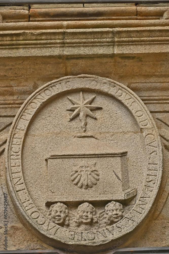 Santiago de Compostela, la conchiglia del pellegrino alla Cattedrale -  Galizia, Spagna