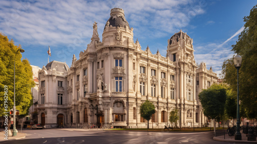 Historic building in Madrid. Beautiful historical building