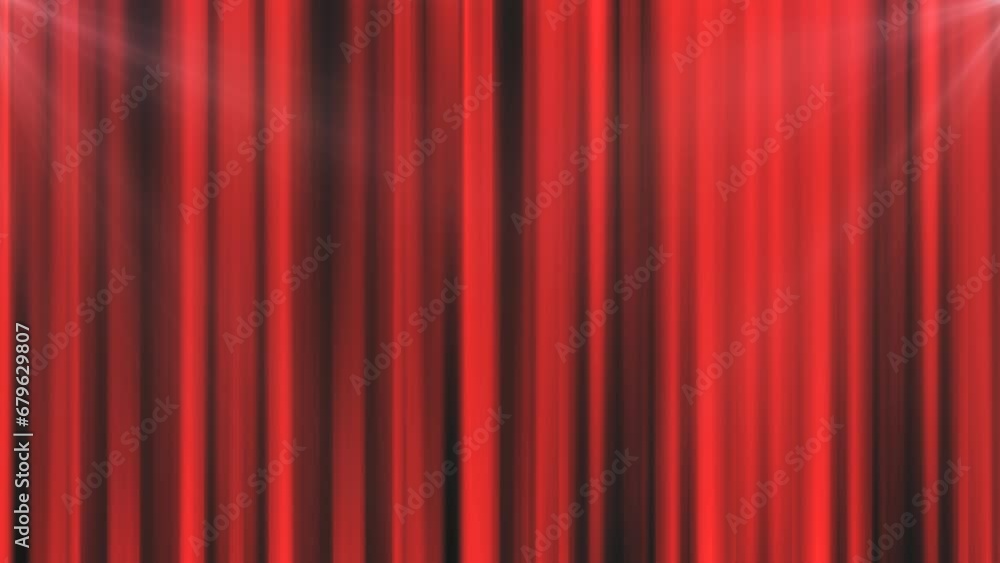 Abstract red curtain background in a theater or stage illuminated by spotlight lamps made of iridescent stripes and lines Abstract red curtain background in a theater or stage illuminated by spotlight lamps made of iridescent stripes and lines