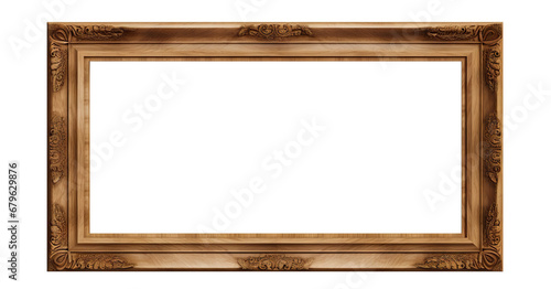 Wooden rectangular frame cut out photo