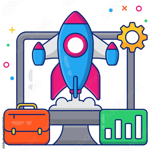        Premium design icon of business launch 

