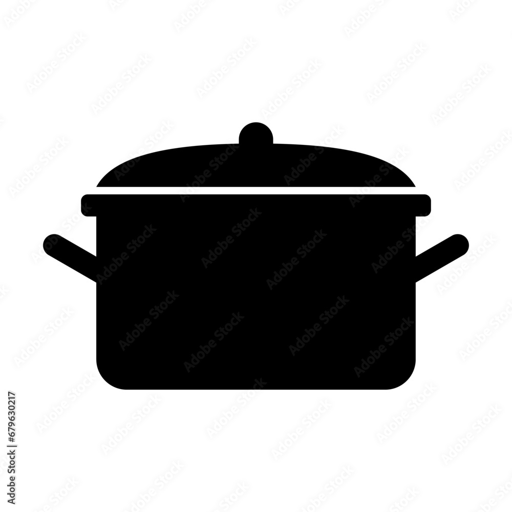 Simple hot pot silhouette icon. Vector. Simple hot pot silhouette icon. Vector.