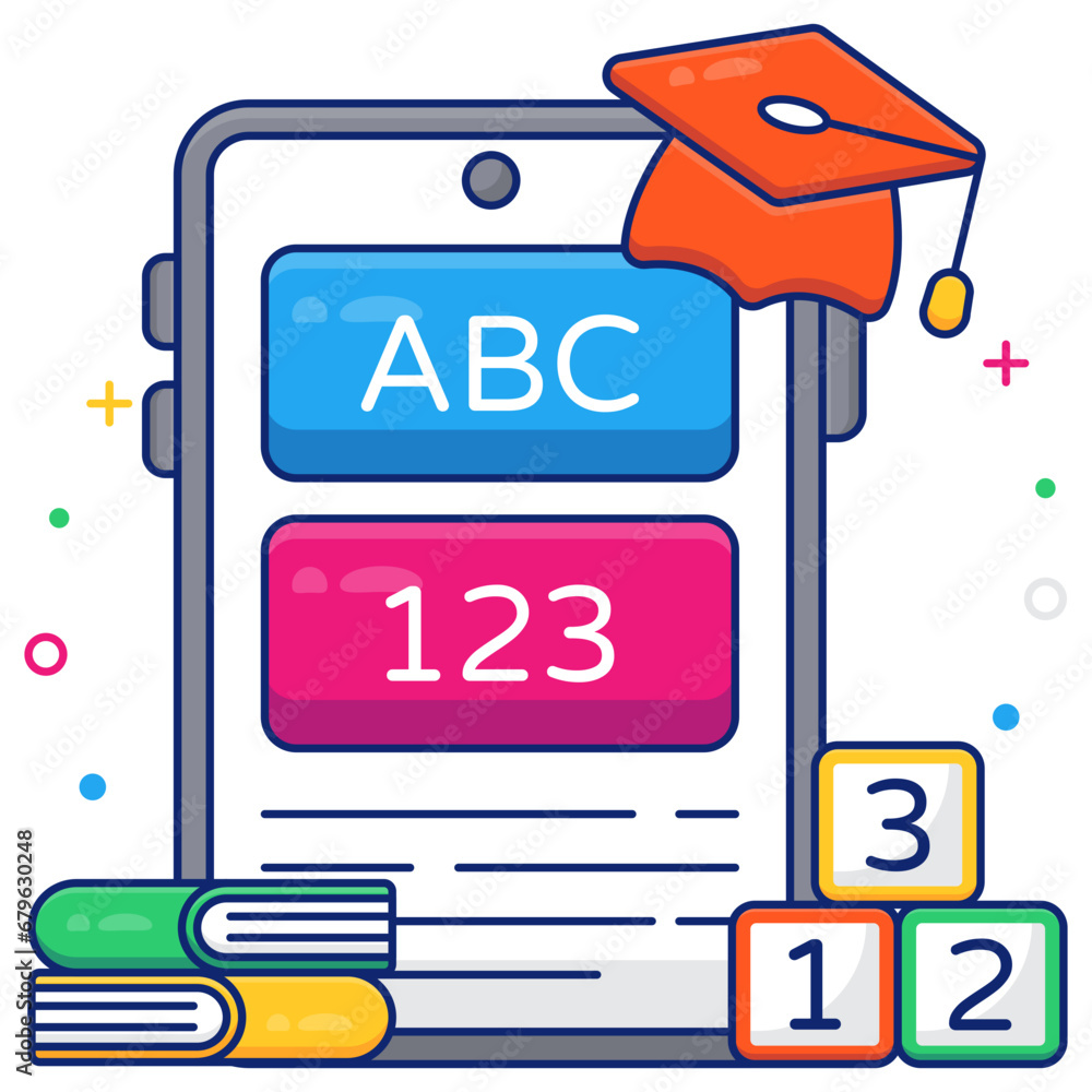 A flat design icon of basic learning
A flat design icon of basic learning