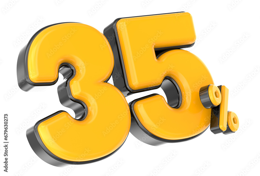 Gold Number 3D Rendering