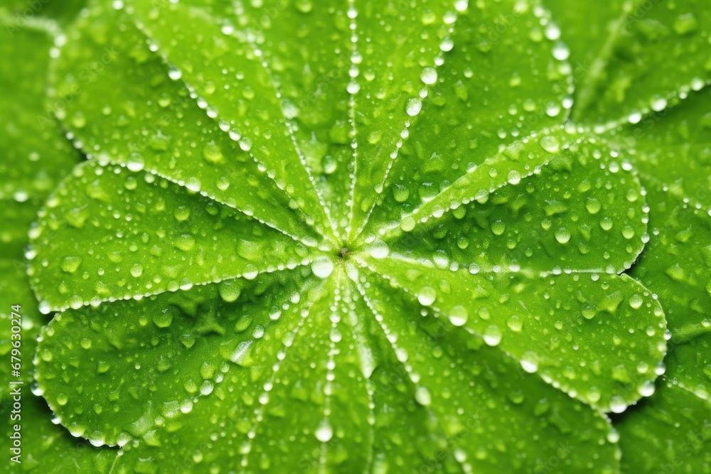macro shot of a dew-covered clover leaf macro shot of a dew-covered clover leaf