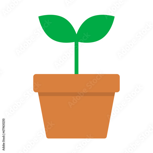 Plant pot icon. Houseplant icon. Vector.