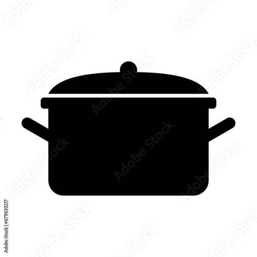 Simple hot pot silhouette icon. Vector.
