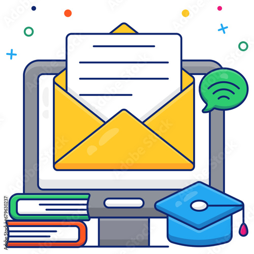 Editable design icon of educational mail


