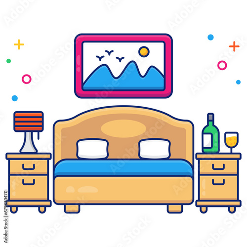 Premium download icon of bed

