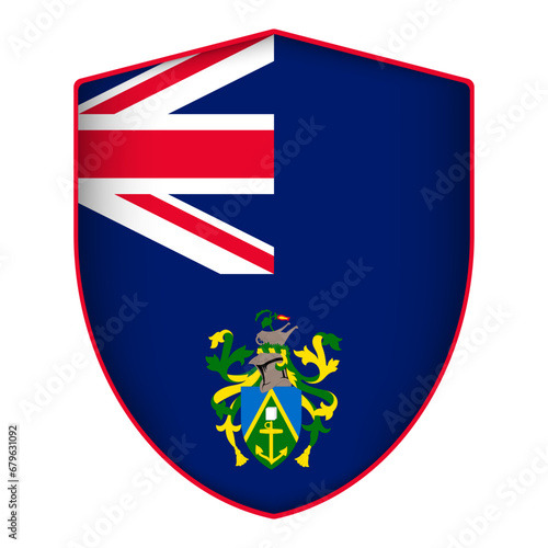 Pitcairn Islands flag in shield shape. Vector illustration. Free Download Pitcairn Islands flag in shield shape. Vector illustration. - GFXLoad