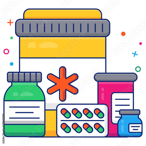 A unique design icon of medicines 

