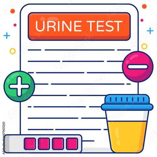 A flat design icon of urine test report 

