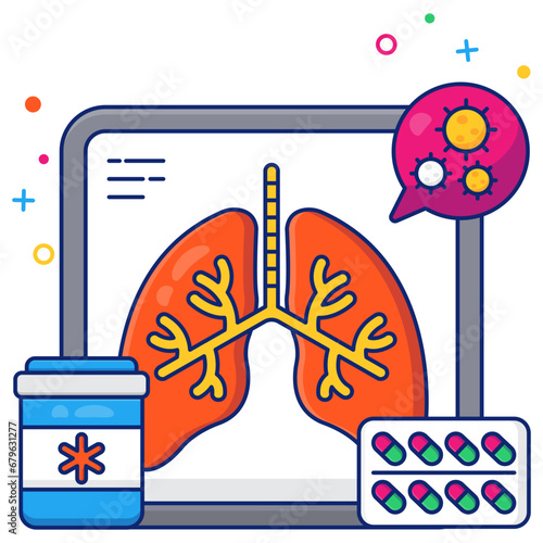 Premium download icon of lungs

