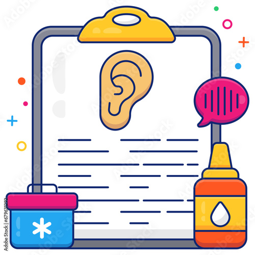 Premium download icon of hearing test report 

