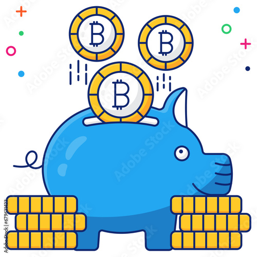 Btc with penny showcasing bitcoin savings icon

