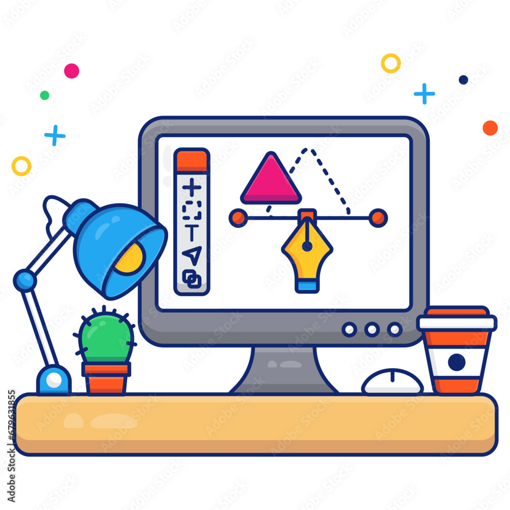Pen with nodes, bezier tool icon
Pen with nodes, bezier tool icon
