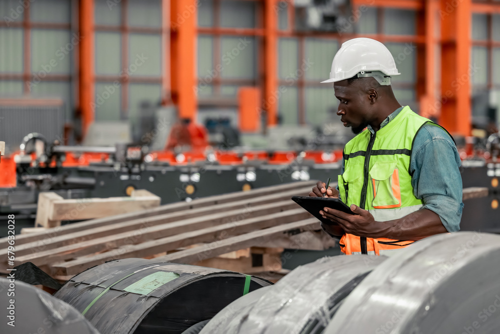 Metal sheet workers perform routine quality checking, enhancing assurance in roofing infrastructure Metal sheet workers perform routine quality checking, enhancing assurance in roofing infrastructure
