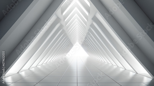 Luminous Pathway Illusion: Glowing vanishing point in corridor for Perspective Illusion Concept Art, Generative AI