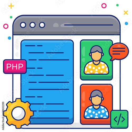 Perfect design icon of php coding

