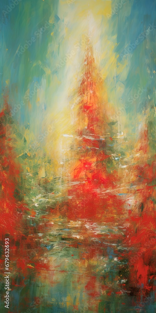 Fototapeta premium grungy abstract red and green Christmas background