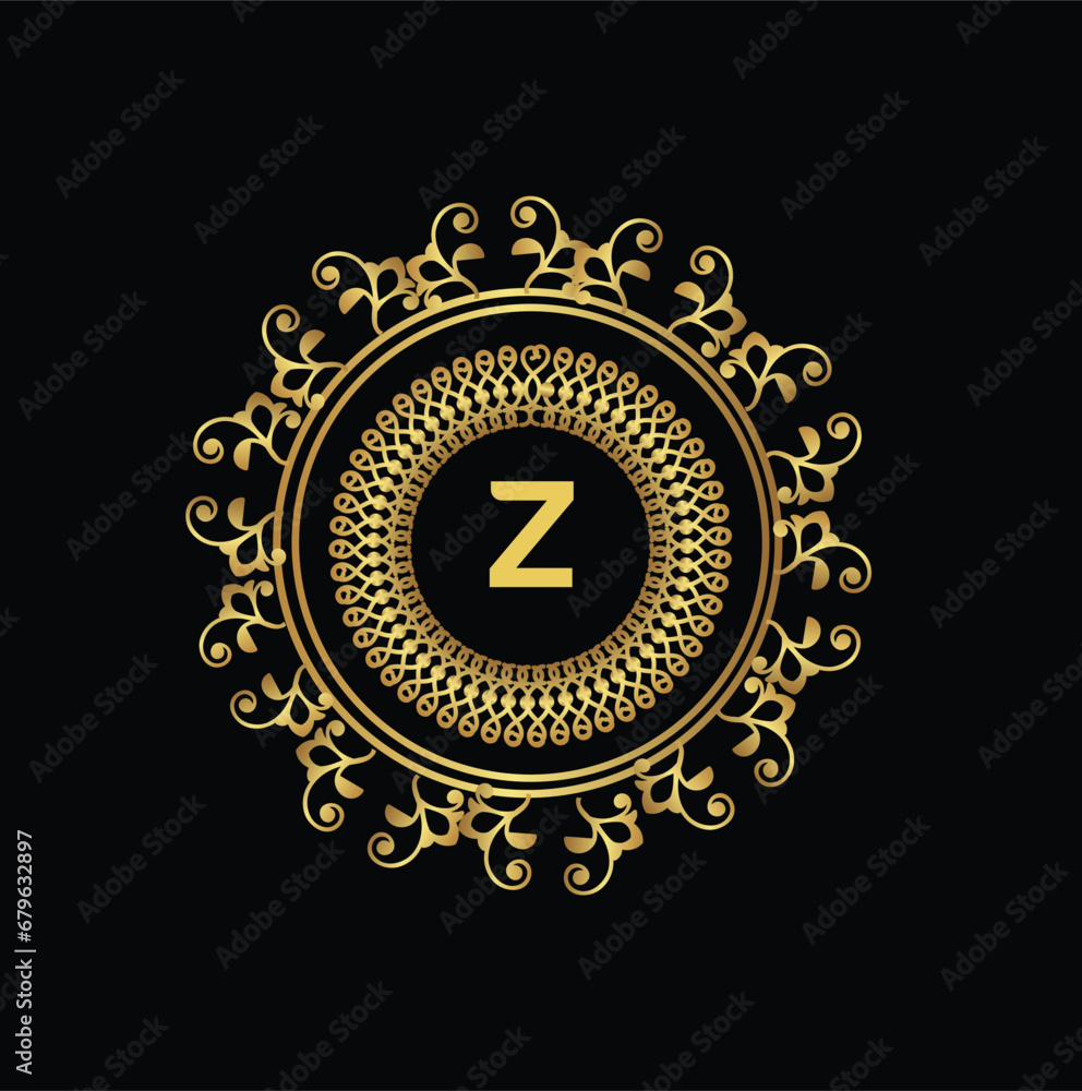 Naklejka premium luxury golden latter logo design