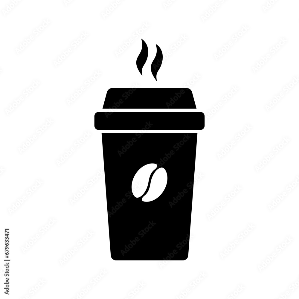 Hot coffee cup vector icon. Paper coffee cup icon isolated on white background. Hot coffee cup vector icon. Paper coffee cup icon isolated on white background.