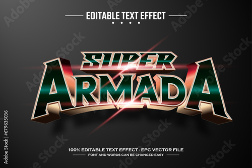 Super armada 3D editable text effect template