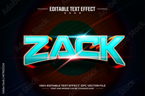 Zack 3D editable text effect template