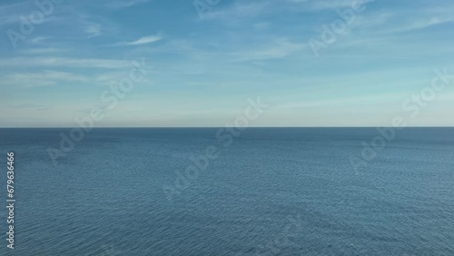 Ustka's seaside beach during autumn, showcasing a tranquil coastal scene.