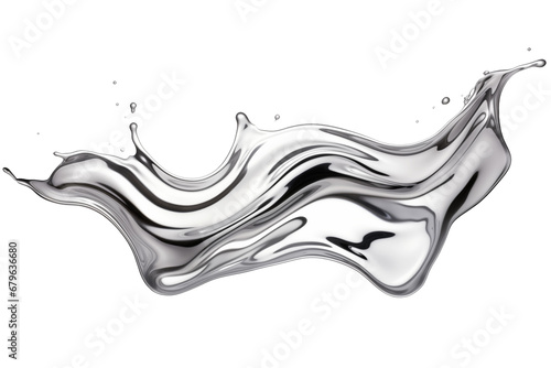Silver metal horizontal thick splash isolated