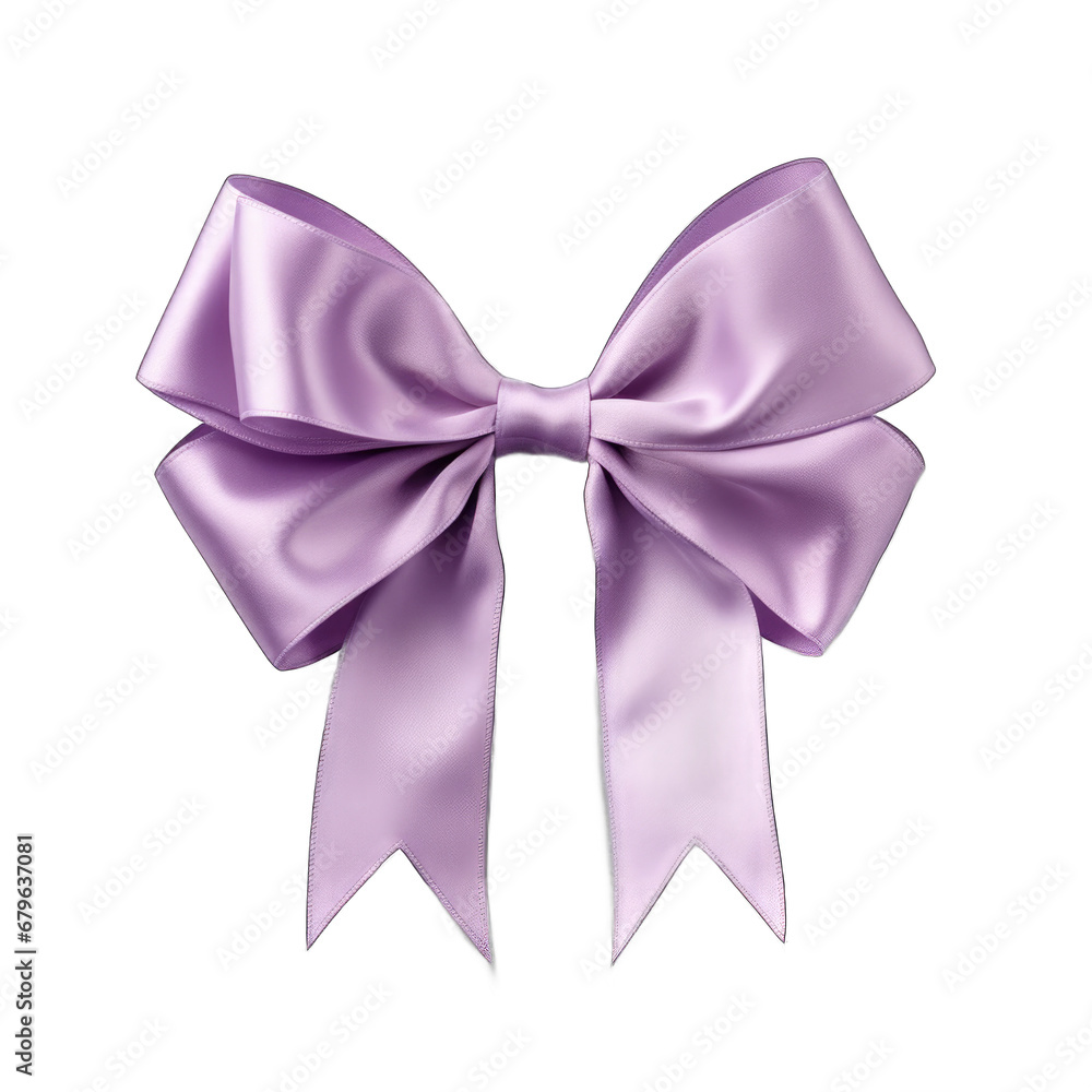 Lavender organza bow and ribbon isolated on transparent background Lavender organza bow and ribbon isolated on transparent background