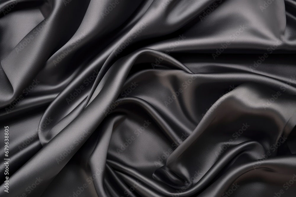 Obraz premium exquisite folds of a charcoal-colored satin fabric