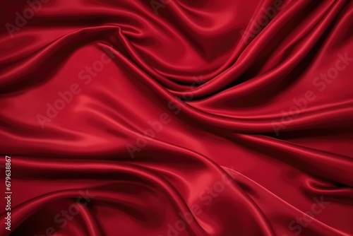 deep red satin undulated over a flat surface