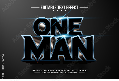 One man 3D editable text effect template photo