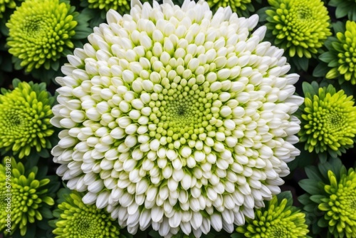 overlapping petals of a chrysanthemum bloom
