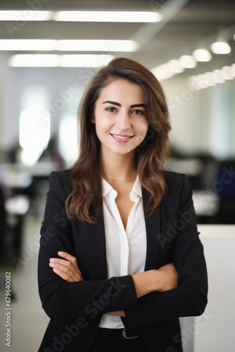 Portrait of young businesswoman in office.