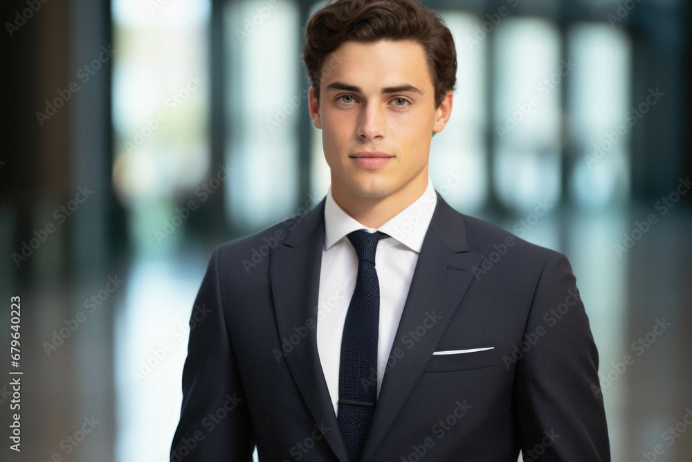 Close up of confident young businessman in suit. Close up of confident young businessman in suit.