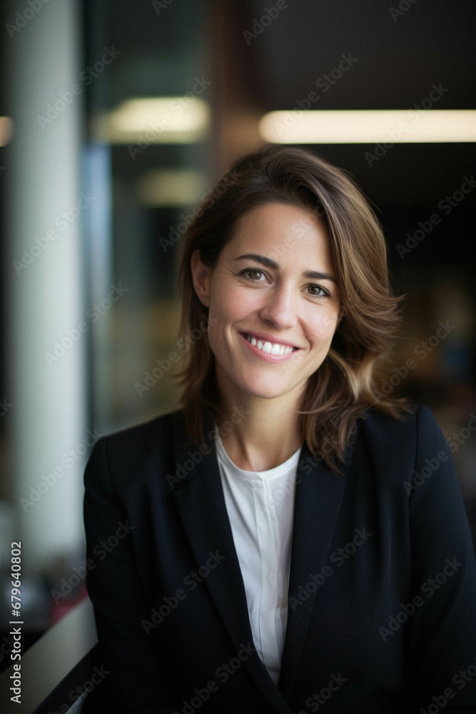 Businesswoman happy in modern office. Businesswoman happy in modern office.