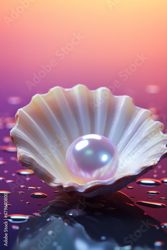An open shell with a pearl