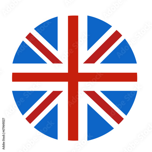 round british flag icon on white background