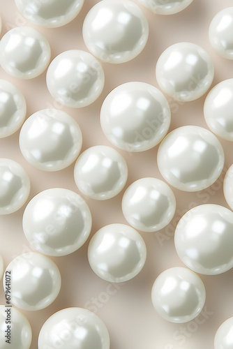 big white lustrous pearls densely arranged in an even layer. large